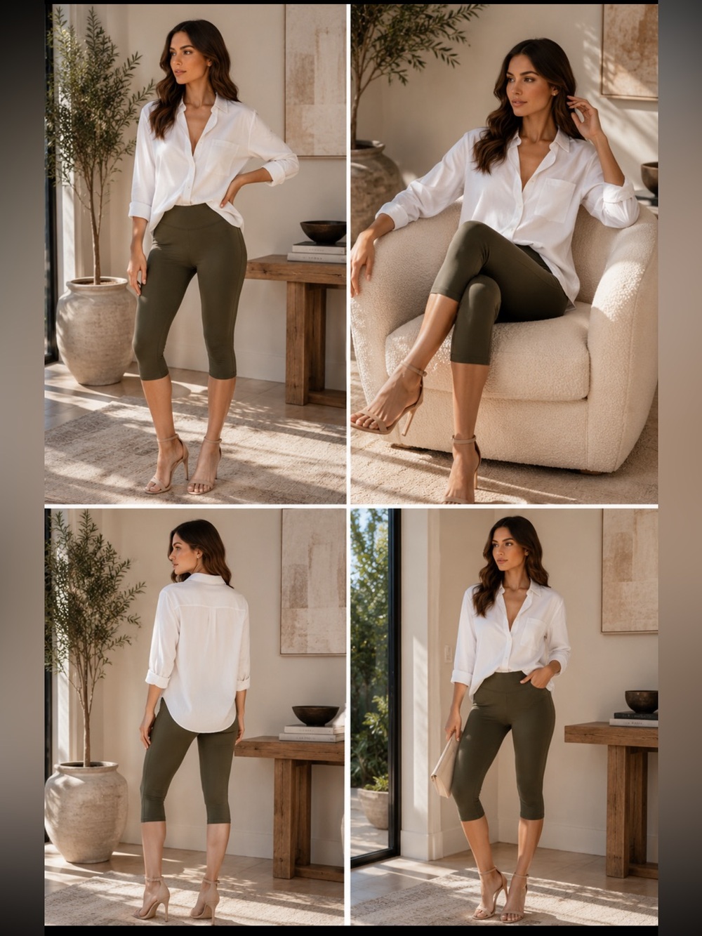 ShopEvelynne Olive Green Capri Leggings